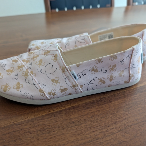 Toms Womens Bee Mine Alpargata Espadrille - Pink Women's Size 8 - Picture 3 of 9